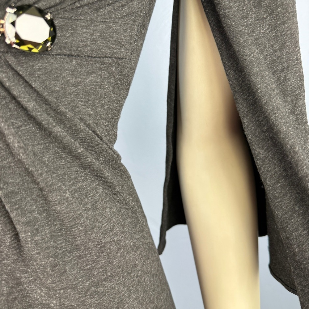 Sky‎ Brand Y2K Top Green Rhinestones Empire Waist Small Grey 2000s Rare Clubwear - Picture 4 of 14